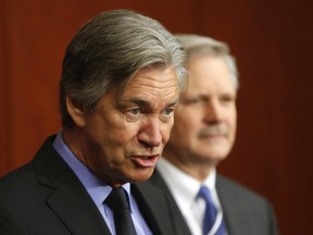 Former Manitoba premier Gary Doer (left) will soon leave his post as Canada's ambassador to the United State. (REUTERS/Jonathan Ernst file photo)