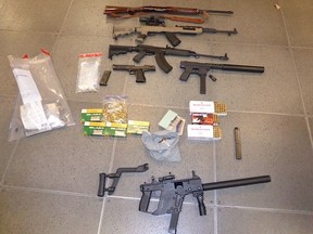 Weapons seized in Entertainment District raid Sunday, Oct. 25, 2015. (Toronto Police)