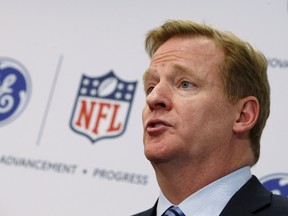 Roger Goodell says the NFL's appeal of the ruling that overturned Tom Brady's four-game suspension is about protecting the the collective bargaining agreement. (Mike Segar/Reuters/Files)