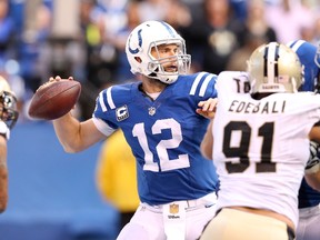 Quarterback Andrew Luck and the struggling Colts have a 3-4 record, but still lead the weak AFC South Division. (AFP)