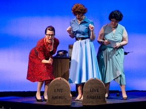 Ruth Korchuk, left, Ashley Grech and Mary Jane Walzak star in All The King?s Women, the story of Elvis Presley told through the eyes of 17 women, at The Palace Theatre. (CRAIG GLOVER, The London Free Press)