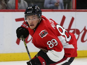 Ottawa Senators rookie Max McCormick made his NHL debut Saturday, Oct. 24, 2015. (Tony Caldwell/Ottawa Sun)