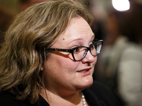 Sarah Hoffman, Minister of Health and
Minister of Seniors, is interviewed after the government's delivery of Budget 2015 at the Alberta Legislature in Edmonton, Alta., on Tuesday October 27, 2015. Ian Kucerak/Edmonton Sun/Postmedia Network