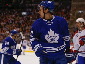 Toronto Maple Leafs' Casey Bailey scores against the Montreal Canadiens at the ACC in Toronto on April 11, 2015. (Dave Thomas/Toronto Sun)