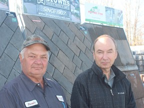 Kevin Nimmock/For The Sudbury Star
Denis Cadieux (left) and Manfred Herold celebrated Cadieux’s 50 years of employment at Brown’s in September, along with family and co-workers.