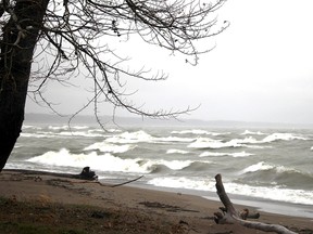 Waves crash on the Lake Erie shoreline. (File photo)