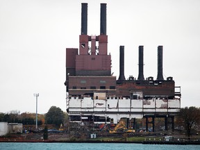 The former DTE Energy power plant in Marysville is scheduled for implosion Nov. 7. Marysville's chief of public safety says the best viewing spot will be from the Canadian side of the St. Clair River. (Tyler Kula/Sarnia Observer/Postmedia Network)