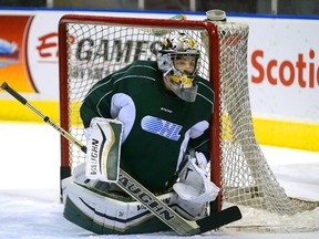 London Knights goaltender Tyler Parsons would love to play the marathon three games in three days. But coach Dale Hunter has other ideas. (MORRIS LAMONT, The London Free Press)