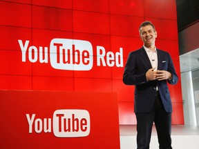 Robert Kyncl, YouTube Chief Business Officer, speaks as YouTube unveils "YouTube Red," a new subscription service, in Los Angeles, Calif., on Oct. 21, 2015. (AP Photo/Danny Moloshok)