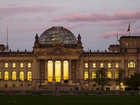 The Reichstag building, the seat of Bundestag the lower house of parliament, is pictured during sunset in Berlin, Germany, September 15, 2015. REUTERS/Hannibal Hanschke