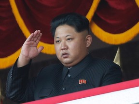 FILE - In this Oct. 10, 2015 file photo, North Korean leader Kim Jong Un salutes at a parade in Pyongyang, North Korea.  (AP Photo/Wong Maye-E, File)