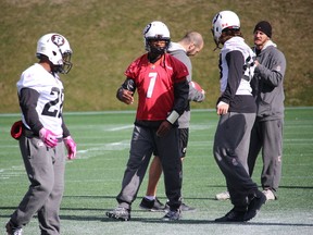 Henry Burris (1) says he's ready and hopes the Ottawa RedBlacks announce on Saturday that he will start at quarterback on Sunday in Hamilton. TIM BAINES/OTTAWA SUN