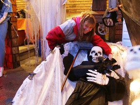 Elsie St. Onge of 271 Omer St. in Chelmsford shows off some of her spooky Halloween decorations. Gino Donato/Sudbury Star/Postmedia Network