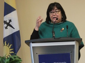 Kevin Nimmock/For The Sudbury Star
Laurentian University's Indigenous Education Week closed with a passionate speech by Sheila Cote-Meek, the school's Associate Vice-President of Academic and Indigenous Programs.