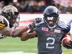 Montreal Alouettes’ Fred Stamps (2) will play his first game at Commonwealth Stadium since being traded to the Montreal Alouettes during the off-season (Graham Hughes, The Canadian Press).