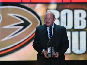Bob Murray of the Anaheim Ducks speaks after being named NHL General Manager of the Year during the 2014 NHL Awards at the Encore Theater at Wynn Las Vegas on June 24, 2014 in Las Vegas, Nevada.  Ethan Miller/Getty Images/AFP