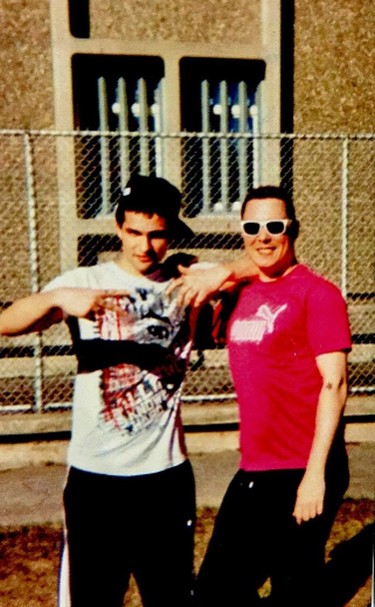 Pink Puma shirts and good friends who also happen to be sex offenders: that's the life of Luka Magnotta, one of Canada's most notorious sex killers. Here he smiles in the sun with Jonathan Lafrance-Rivard, left, in the prison yard of Archambault Institution in Quebec. Lafrance-Rivard was sentenced to 40 months for having sex with girls as young as 12 years old.