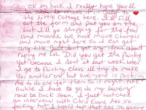 Excerpt from a jailhouse letter from Luka Magnotta, March 3, 2015.