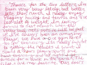 Excerpt from a jailhouse letter from Luka Magnotta, March 3, 2015.