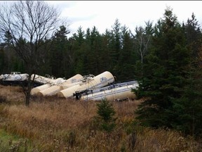 Supplied photo
Thirteen cars derailed late Sunday night near Spanish, about 130 kilometres west of Sudbury.