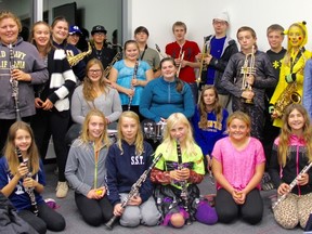 Members of Strathroy's Optimist Youth Band during a practice session at the West Middlesex Memorial Centre on Thursday, Oct. 29. Jonathan Juha/Strathroy Age Dispatch/Postmedia Network