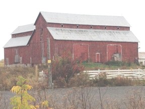 City planners oppose a company's request to relocate a heritage-protected 142-year-old barn located at 590 Hazeldean Rd. near Stittsville. Richcraft Homes has an application to build a subdivision on the farmland. (Submitted image, City of Ottawa)