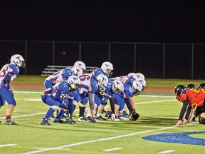 Jaeger Hann, No. 66, is one of eight Mustangs to make the Alberta team that will be playing in the ABC border bowl this May. Chris Ney will be coaching the team this year.