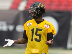 Tiger-Cats quarterback Jacory Harris could start the final regular-season game this weekend for Hamilton. (Ian Kucerak/Postmedia Network/Files)