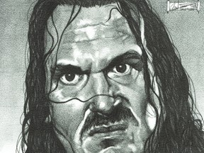 This Rhyno work, by Kingston artist Fred Dunn, will be personalized by Rhyno and raffled off during his appearance in Kingston on Saturday night. All proceeds will be donated to a local charity.
