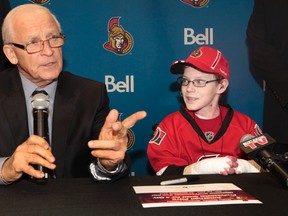 Ottawa Senators General Manager Bryan Murray announced a new addition of Jonathan Pitre (14) to the team's scouting staff in Ottawa Thursday Nov 20, 2014. Tony Caldwell/Ottawa Sun files