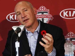 Toronto FC president Bill Manning speaks with the media on Tuesday. (Jack Boland/Toronto Sun)