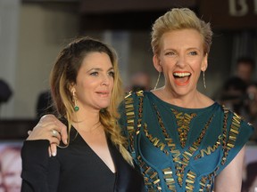 Drew Barrymore and Toni Collette at the Miss You Already premiere in London. (WENN.com)