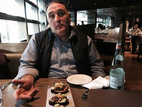 This Oct. 26, 2015 photo shows chef Jose Andres at the Time Warner Center in New York. Andres turned his culinary adventures in Haiti into a one-hour film special airing on PBS stations this fall called “Undiscovered Haiti with Jose Andres.” Andres, who is known for his Jaleo tapas restaurants in Washington D.C., Las Vegas and elsewhere, hopes that boosting the culinary profile of Haiti will inspire more travellers to visit the island nation. (AP Photo/Beth J. Harpaz)