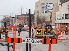 Construction crews work on the Quarters project in downtown Edmonton, Alta., on Wednesday November 4, 2015. The City of Edmonton gave an update on the 2015 during an earlier news conference. The Quarters is expected to be completed by late 2015. Ian Kucerak/Edmonton Sun