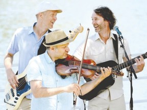 The Sultans of String feature violinist Chris McKhool, bassist Drew Birston and guitarist Kevin Laliberte. (Scott Wishart, Postmedia Network)