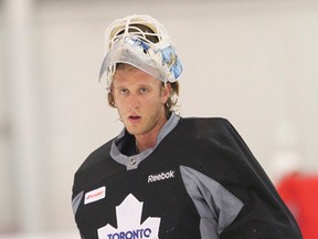 Garret Sparks, now playing for the Toronto Marlies. (STAN BEHAL/Toronto Sun files)