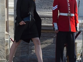 The newly sworn-in Minister of Heritage Melanie Joly leaves Rideau Hall in Ottawa on Wednesday, November 4, 2015. THE CANADIAN PRESS/Sean Kilpatrick