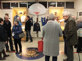 Members of the public during the “Hometown Heroes” and “Basketball Strathroy” exhibits on Friday, Oct. 30. Submitted photo.
