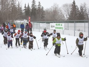 Atom age boys of the Fort Saskatchewan Nordic Ski Club during a Jackrabbit and Youth Olympics ski event. The club is currently seeking $8,000 from the city in this year's budget.