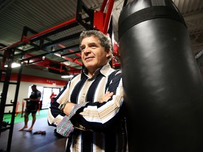 Dr. Shelby Karpman of the U of A's Sather Clinic spoke on his study's findings at the UFC Gym in Sherwood Park on Thursday. (Perry Mah, Edmonton Sun)