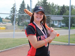 Becki Monaghan was named Softball Alberta’s Adult Women’s Player of the Year at an awards ceremony last month. - Mitch Goldenberg, Reporter/Examiner