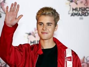 Justin Bieber arrives for the NRJ Music Awards ceremony at the Festival Palace in Cannes, France, November 7, 2015.  REUTERS/Eric Gaillard