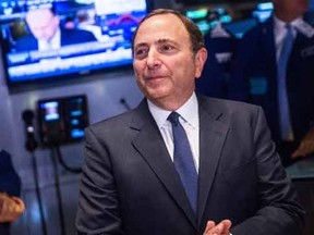 NHL commissioner Gary Bettman took questions in Toronto on Monday.