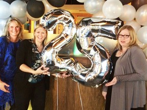 Victim Services of Sarnia-Lambton is marking its 25th anniversary with a celebration event Nov. 19. Pictured here are coordinators Sharon Berg and Lee Ann Cloud, with executive director Colleen Sim. Handout/Sarnia Observer/Postmedia Network