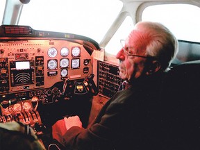 Jack Hunter sits in a flight simulator. The 93-year-old Petrolia veteran recently returned from a trip to Europe as part of his squadron's centennial celebrations.
HANDOUT/ PETROLIA TOPIC/ POSTMEDIA NETWORK