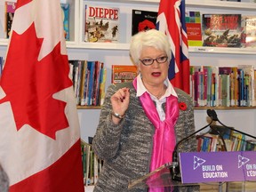 Education Minister Liz Sandals announces funding for school renovations Monday, Nov. 9, 2015 at Davisville Jr. P.S. in Toronto. (Antonella Artuso/Toronto Sun)