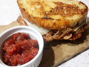 Pulled BBQ Pork & Swiss Grilled Cheese. Photo by Paul Shufelt