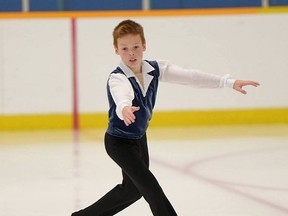 Alec Guinzbourg of the Fort Henry Skating Club won the pre-novice men’s event with a personal-best score of 104.86 at the Eastern Ontario sectional in Napanee on the weekend. (Photo courtesy of Fort Henry Skating Club)