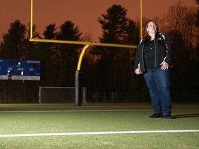 Tina Milito poses for a photo on the new synthetic turf at Minto Field, Nepean Sportsplex in Ottawa, Tuesday, November 10, 2015. . MIKE CARROCCETTO / OTTAWA SUN / POSTMEDIA NETWORK