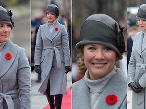 Prime Minister Justin Trudeau and his wife at Remembrance Day ceremonies in Ottawa Wednesday November 11, 2015. (THE CANADIAN PRESS/Adrian Wyld)